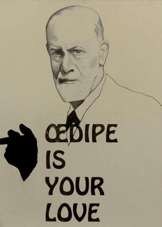 Oedipe Is Your Love Sigmund Freud By Philippe Teissier 16 Drawing Pencil On Paper Singulart