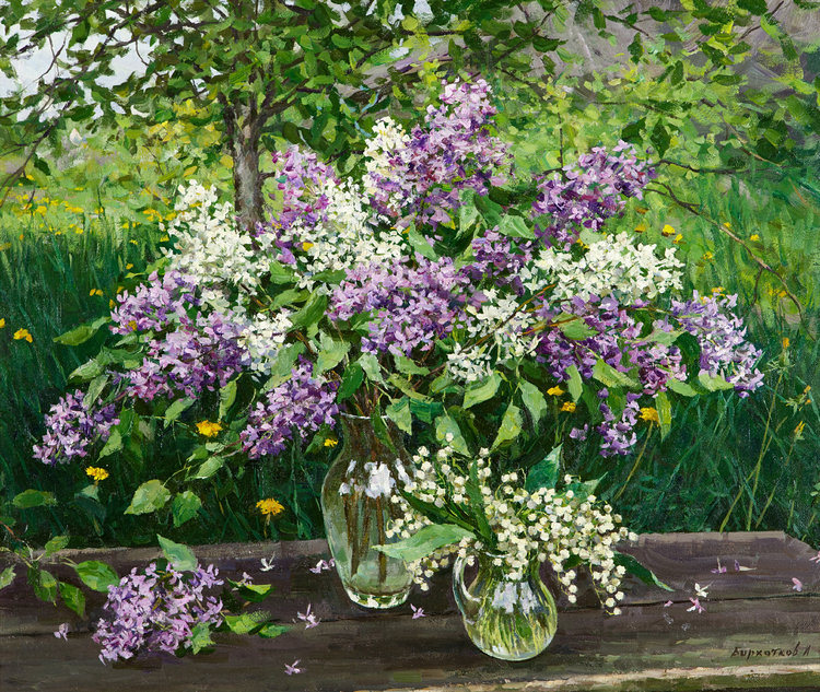 Still Life With Lilacs By Igor Barkhatkov 15 Painting Oil On Canvas Singulart