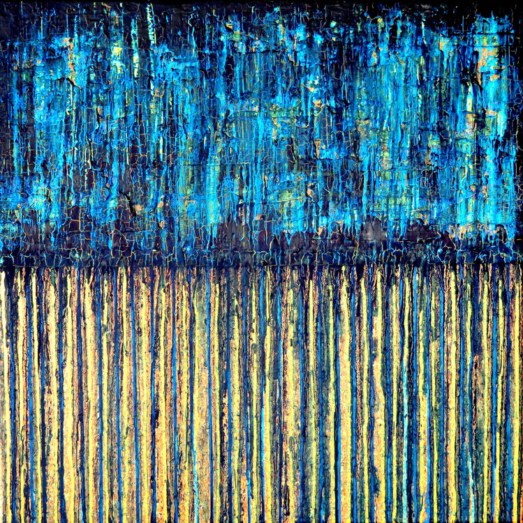 Blue Gold No 3 On Cork By Carla Sa Fernandes 17 Painting Acrylic Oil On Fabric Singulart