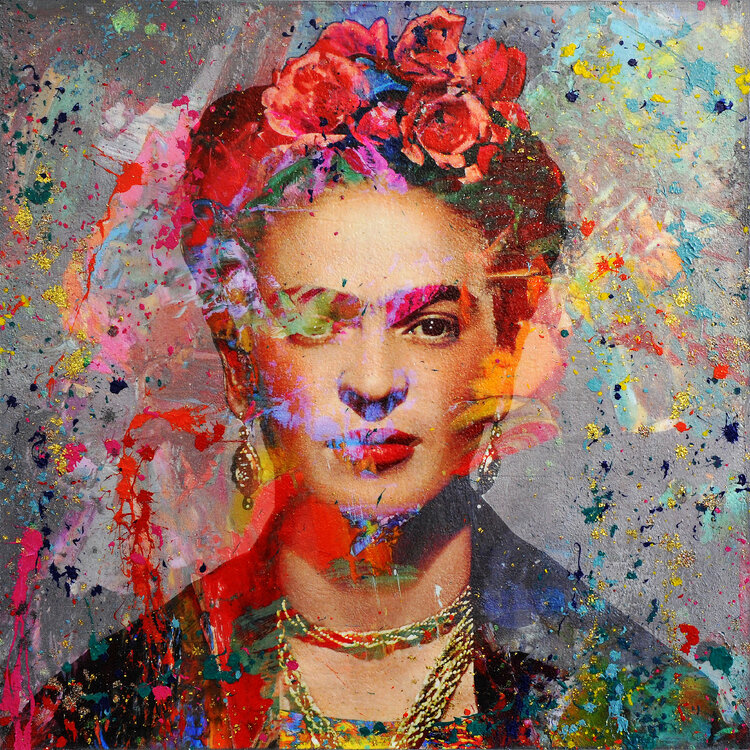 Frida Kahlo von Karin Vermeer (2019): Malerei Acryl, Harz auf Leinen