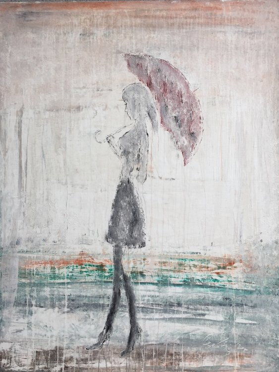 Abstract Girl In The Rain No2 By Roger König 2017