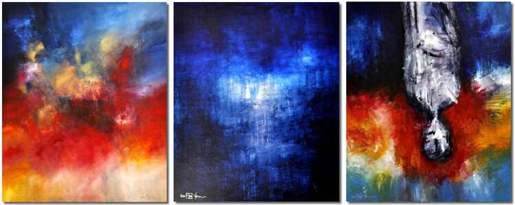 Von Der Angst Zur Liebe From Fear To Love Triptychon By Christian Bahr 13 Painting Acrylic Oil On Canvas Singulart