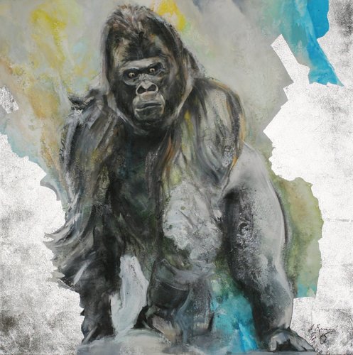 Gorilla Von Arno Bruse 15 Malerei Acryl Aquarell Auf Leinwand Singulart