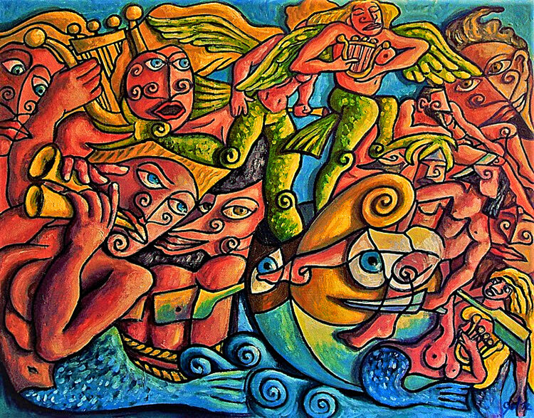 Ulysse Et Les Sirenes By Christophe Gol N D Painting Oil On Canvas Singulart
