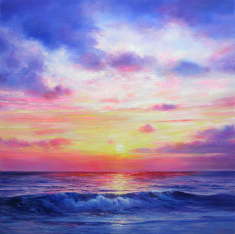 Mediterranean Sunset by Behshad Arjomandi (2019) : Painting Oil on ...