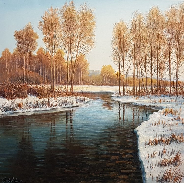 Last Breath of Winter by Oleg Riabchuk (2019) : Painting Oil on Canvas ...