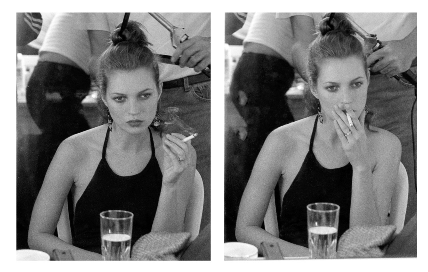 Double Kate Moss smoking by Fabien Mara (1996) : Photography Analogue