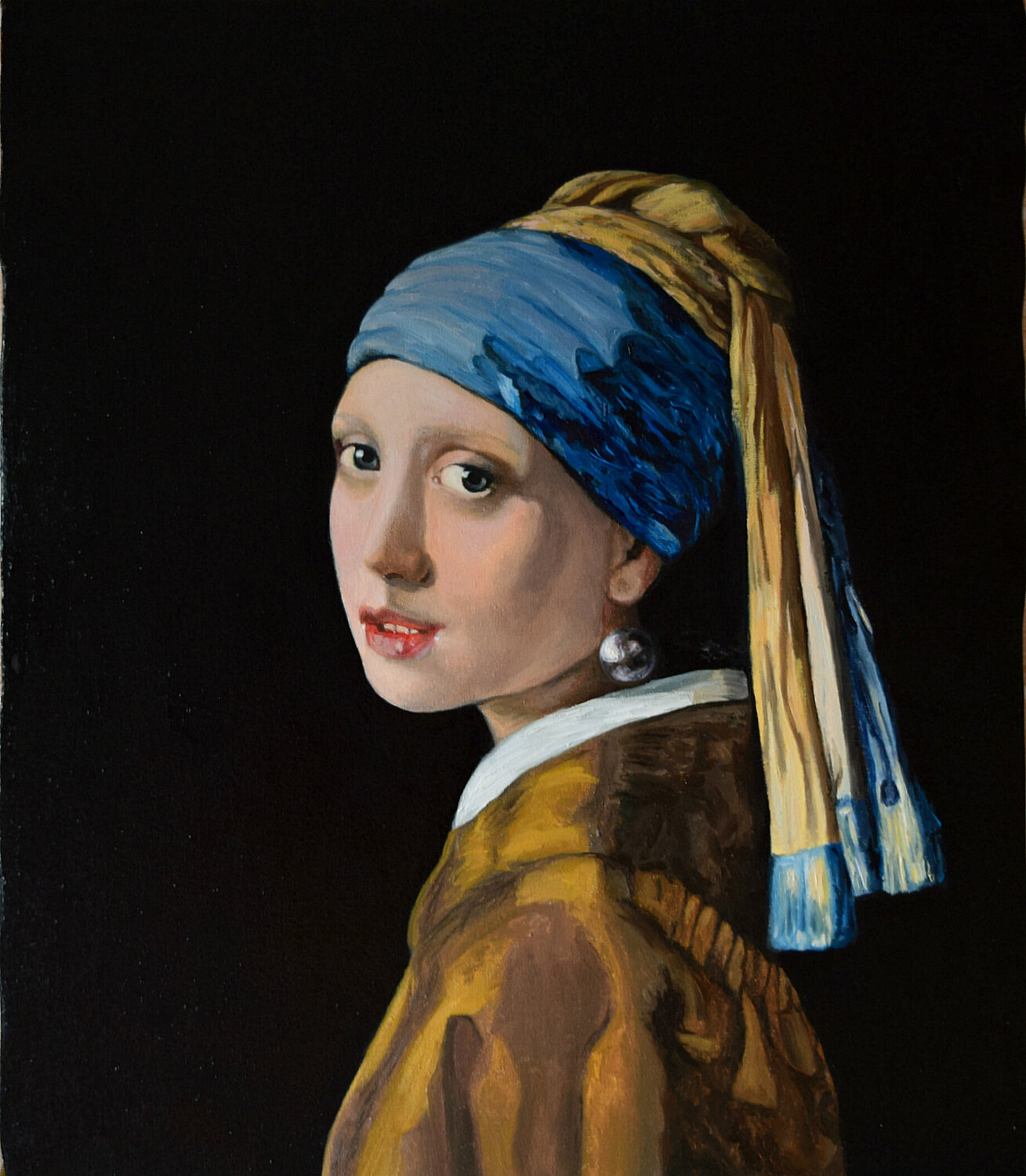 Girl with a pearl earring by Elena Dmitrenko (2019) : Painting Oil on ...