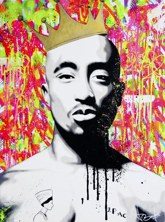 Tupac Shakur by Vincent Bardou (2018) : Painting Acrylic, Graffiti on ...