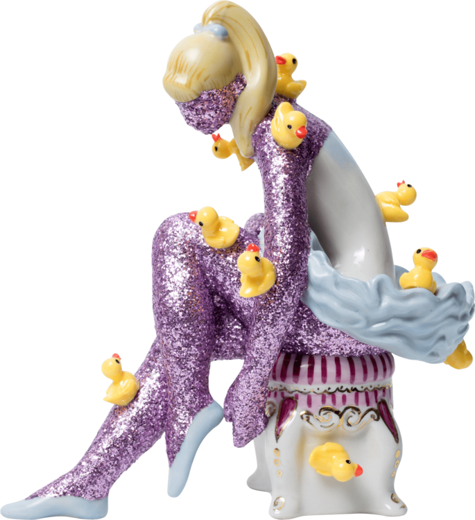 Ballerina Lenochka with Ducks by Oleksandr Balbyshev (2018) : Sculpture Resin, Plastic, Terracotta Singulart Ballerina Lenochka with Ducks by Oleksandr Balbyshev (2018) : Sculpture Resin, Plastic, Terracotta Singulart