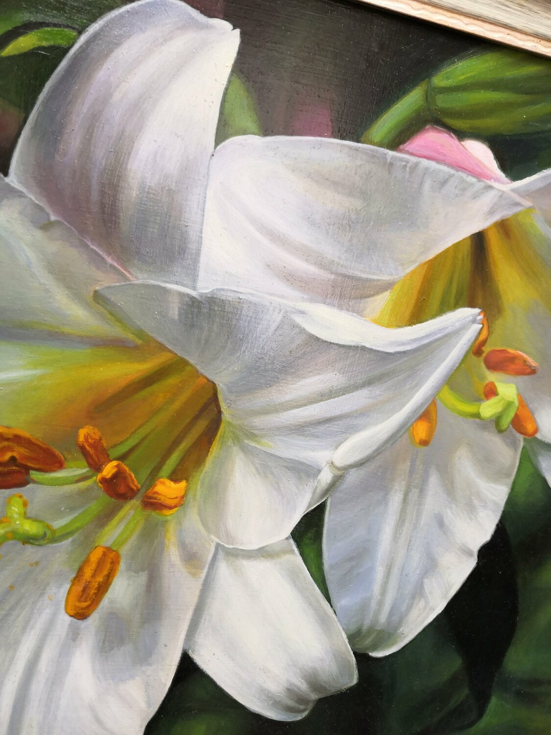 White Lily Original Oil Painting Wonderful flowers by Lilya Guseva ...