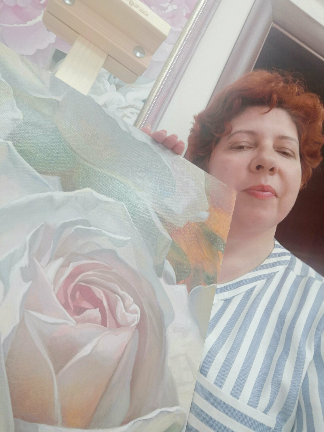 Roses Original Oil Painting Wonderful flowers von Lilya Guseva (2020