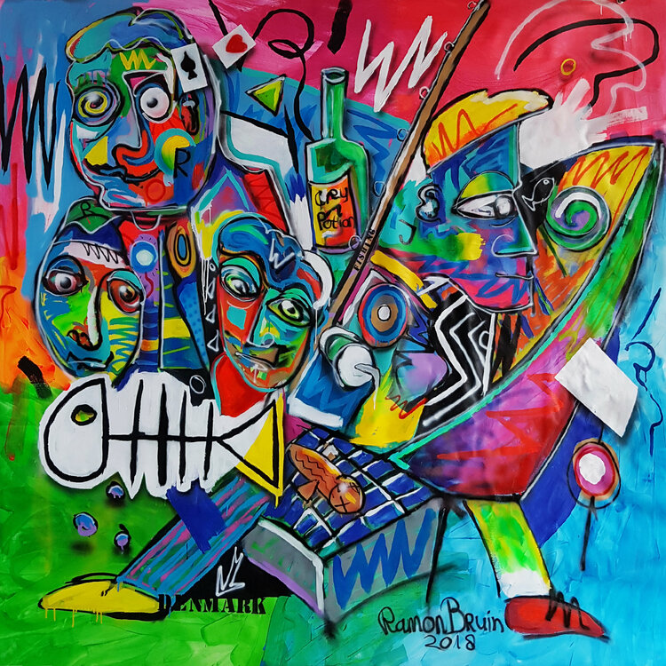 Danish Dudes by Ramon Bruin (2019) : Painting Acrylic, Spray Paint on ...