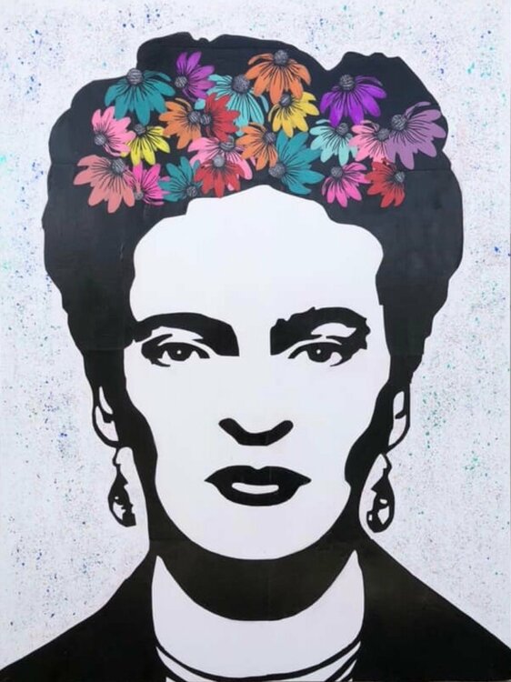 Mixed Media Collage Of Frida Kahlo Von Erika C Brothers 2019 Malerei Acryl Collage Auf Holz Singulart