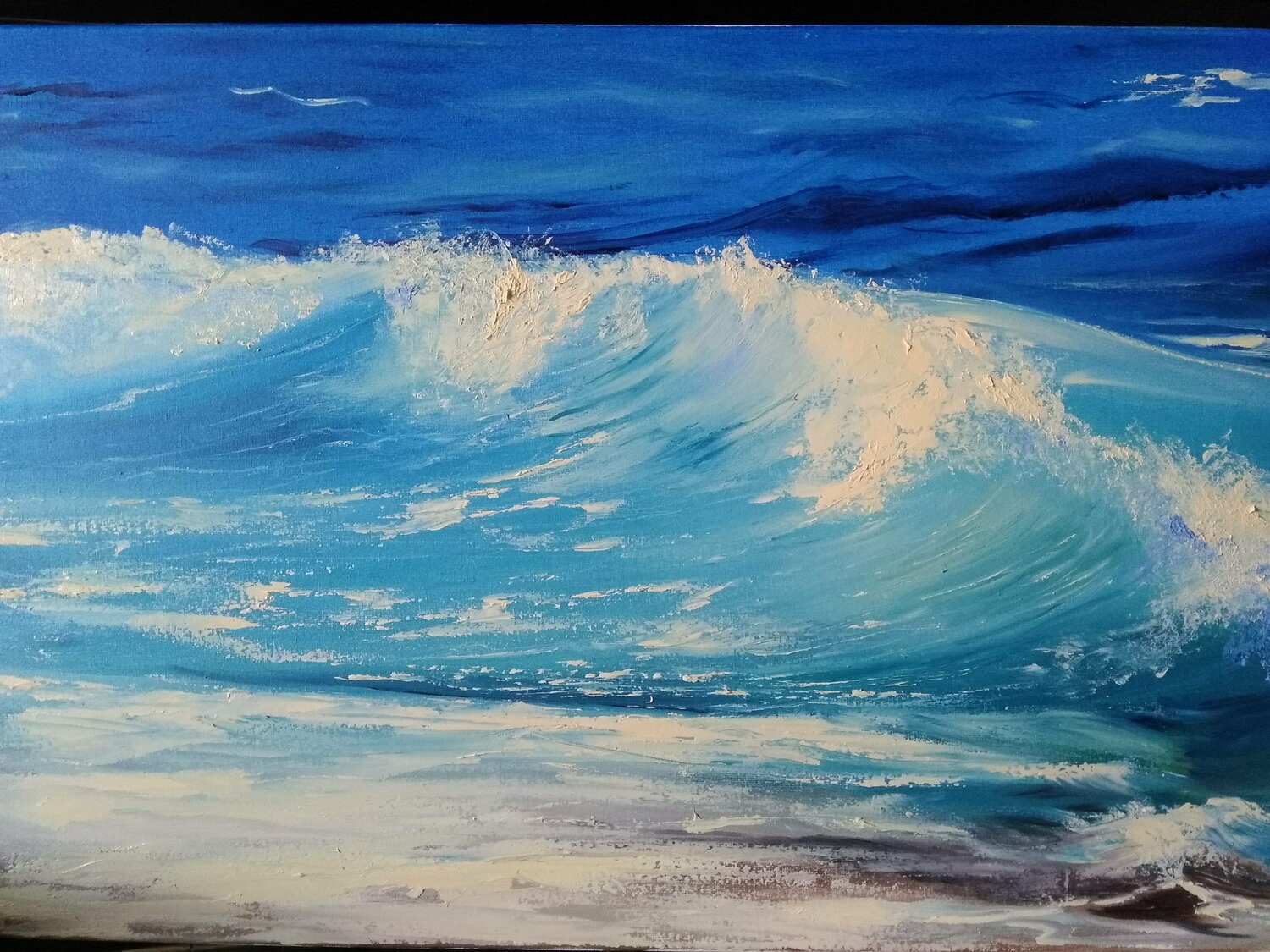 Azure surf by Valeria Radzievska (2018) : Painting Oil on Canvas ...