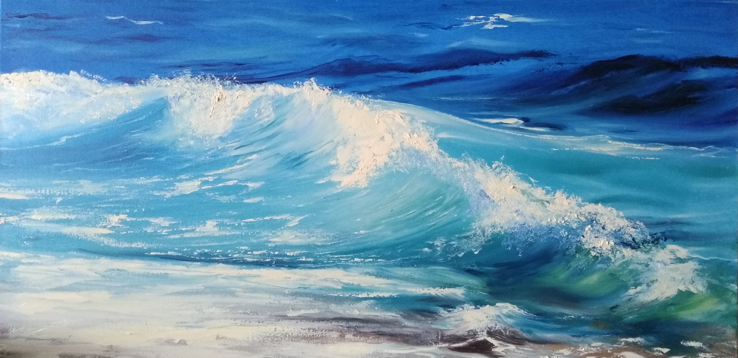 Azure surf by Valeria Radzievska (2018) : Painting Oil on Canvas ...