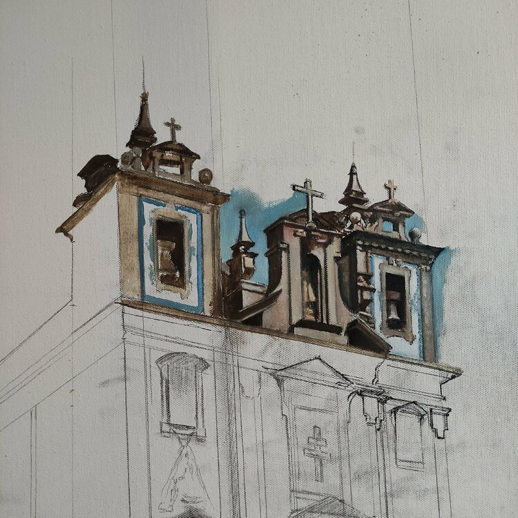 Iglesia de San Ildefonso- Oporto by Tomás Castaño (2022) : Painting Oil on  Canvas - SINGULART