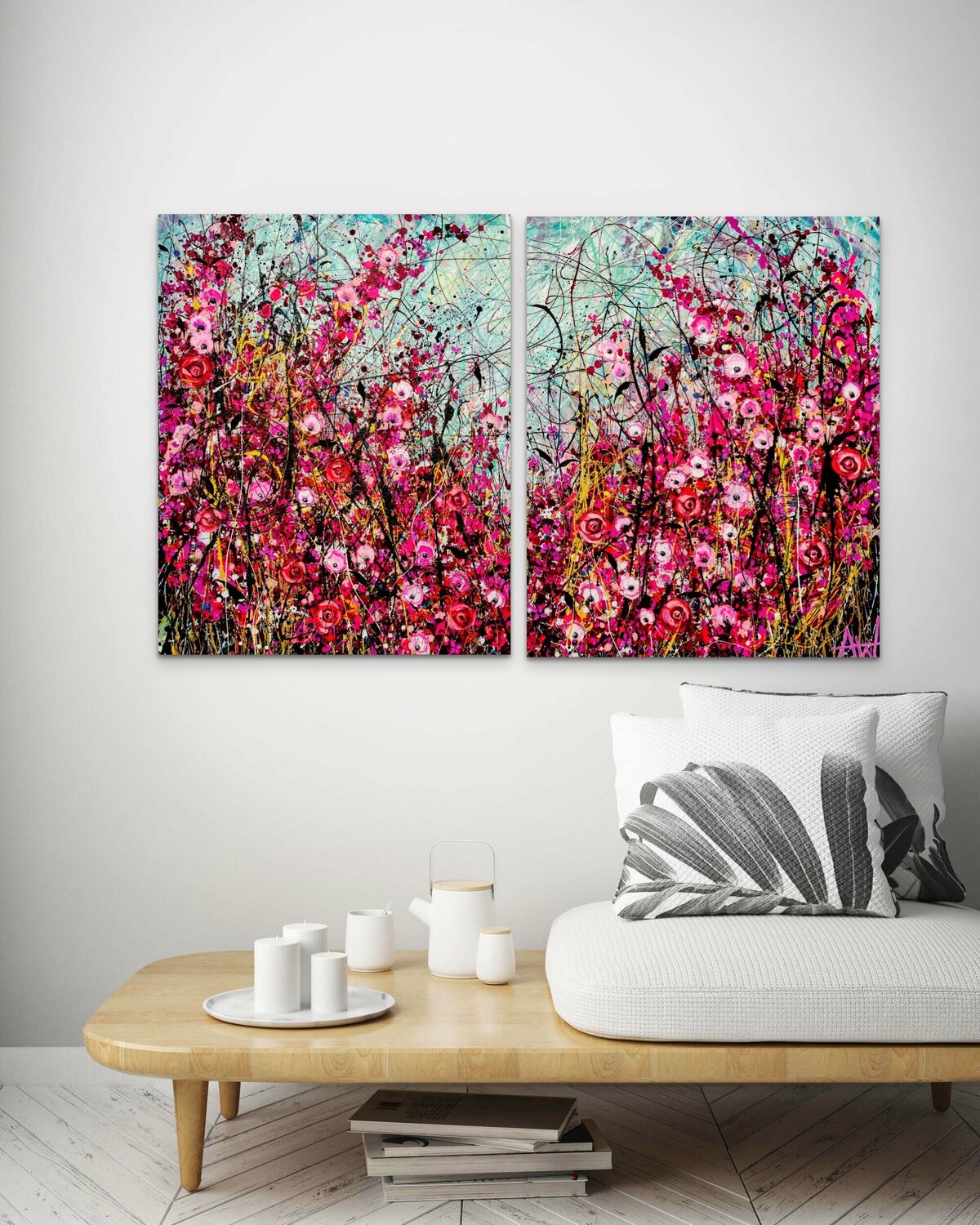 The Wild Place - Diptych by Angie Wright (2021) : Painting Oil, Enamel ...