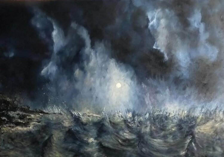 Poseidon Le Dieu De La Mer Du Nord By Daniel Burgraeve Painting Oil On Canvas Singulart