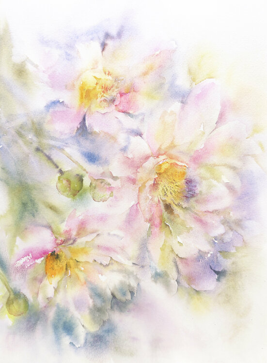 Watercolor flowers art