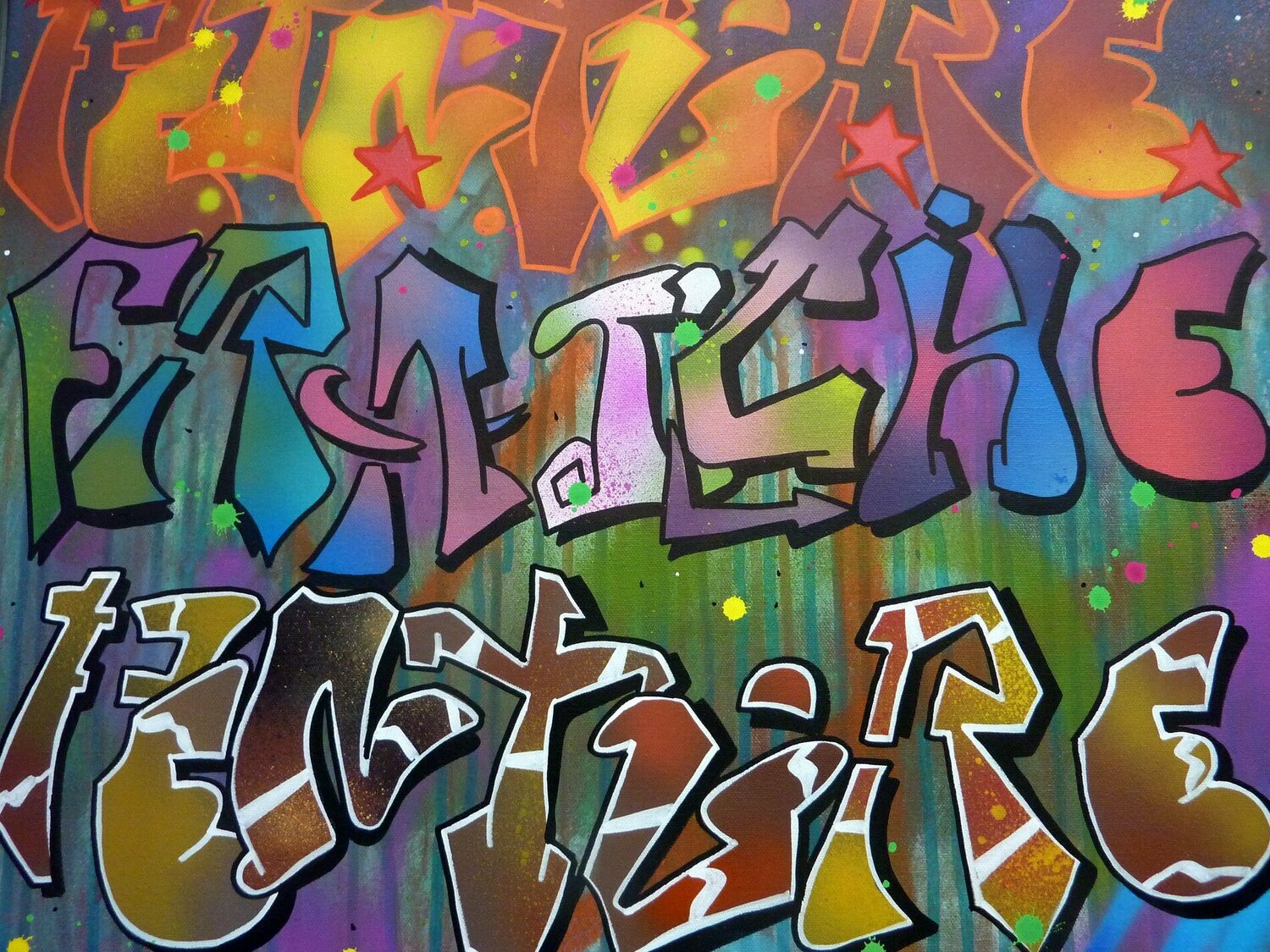 Peinture fraiche 2 by Saname (2021) Painting Graffiti on Canvas