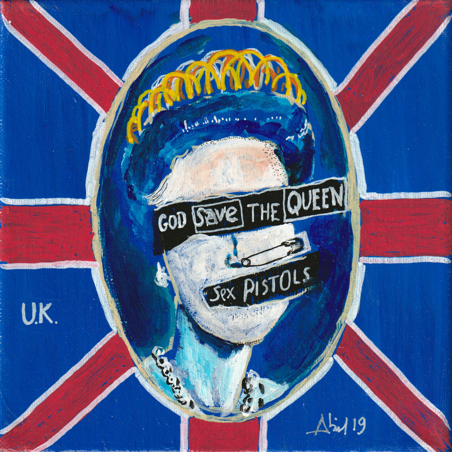 Sex Pistols God Save The Queen By Philippe Abril 2019 Painting Acrylic On Canvas Singulart