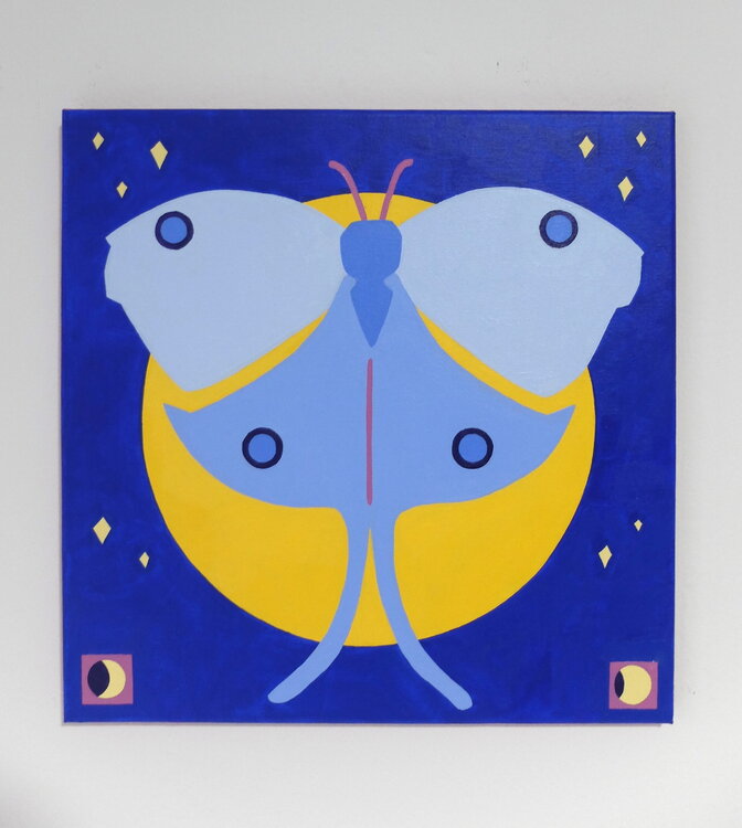 Lunar Moth by Hannah Perry Saucier (2023) Painting Acrylic on Canvas