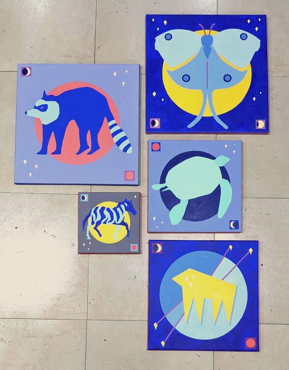 Lunar Moth by Hannah Perry Saucier (2023) Painting Acrylic on Canvas