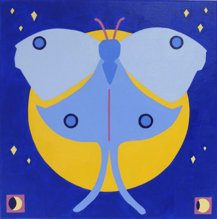 Lunar Moth by Hannah Perry Saucier (2023) Painting Acrylic on Canvas