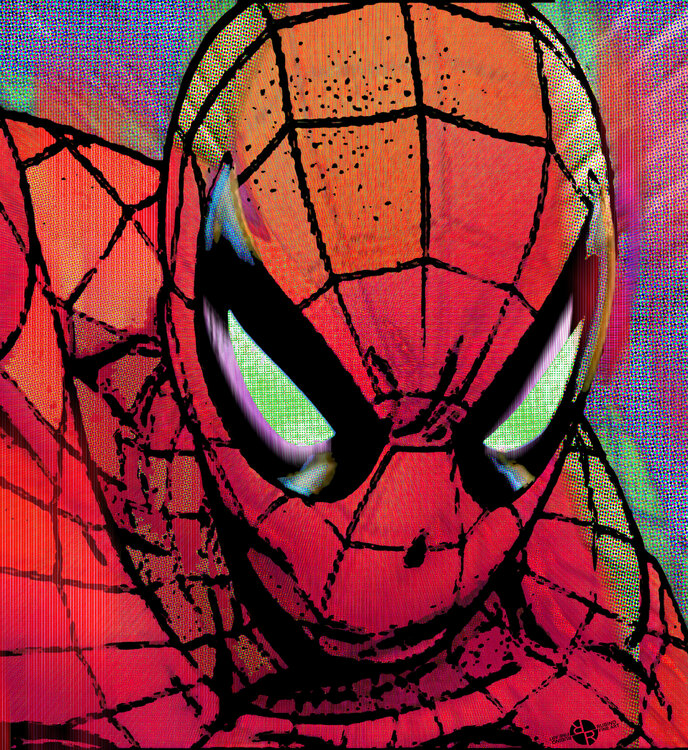 Spider-Man Pop Horizontal by Tony Rubino (2020) : Painting Acrylic, Collage  on Canvas - SINGULART