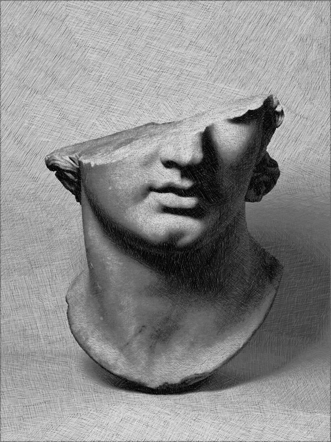 Broken Woman Women Statue Painting Head by Tony Rubino (2022) : Painting  Acrylic, Lithography on Canvas - SINGULART