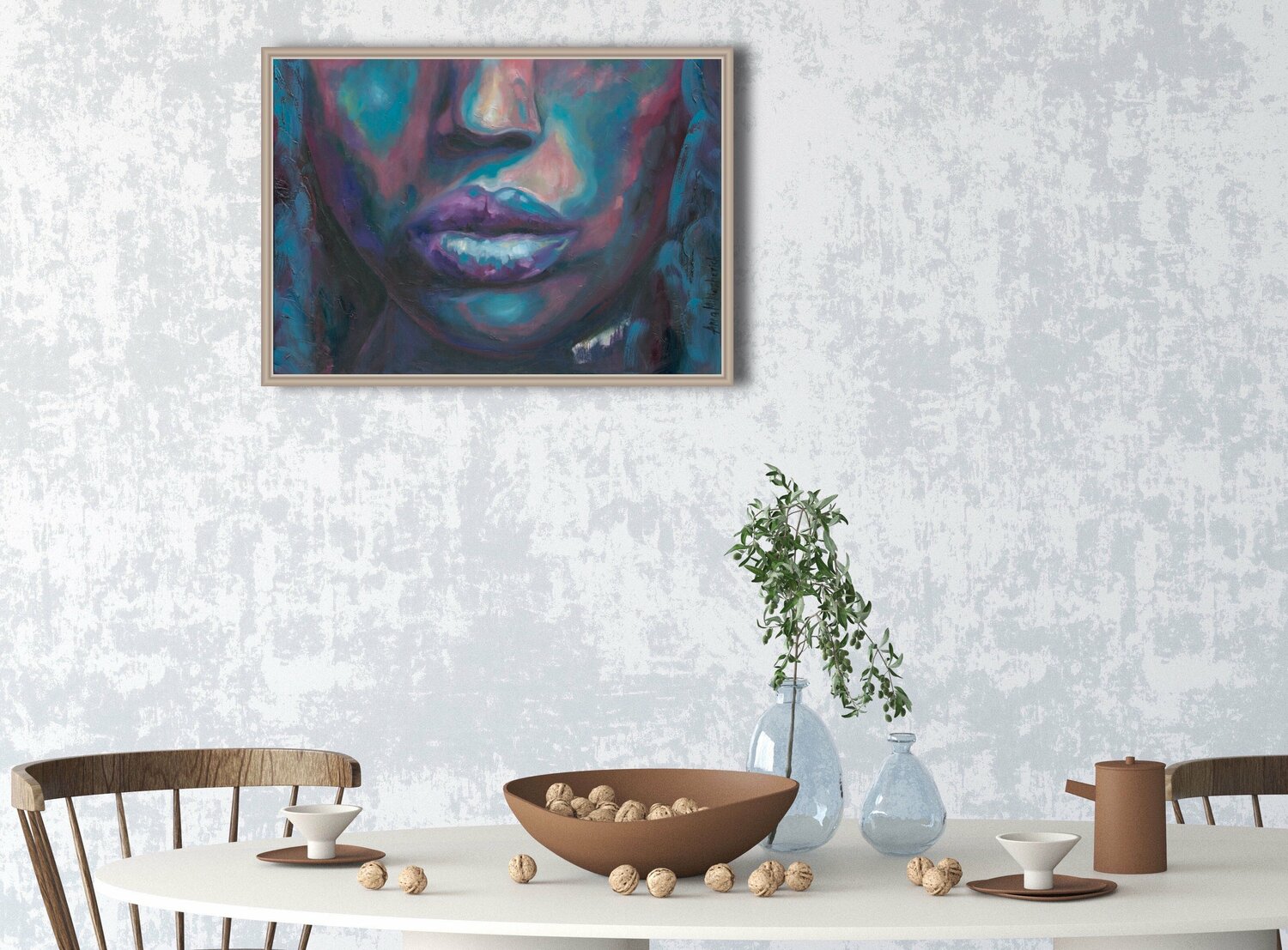 INFINITE contemporary African American wall art colorful artwork, black woman modern fine art