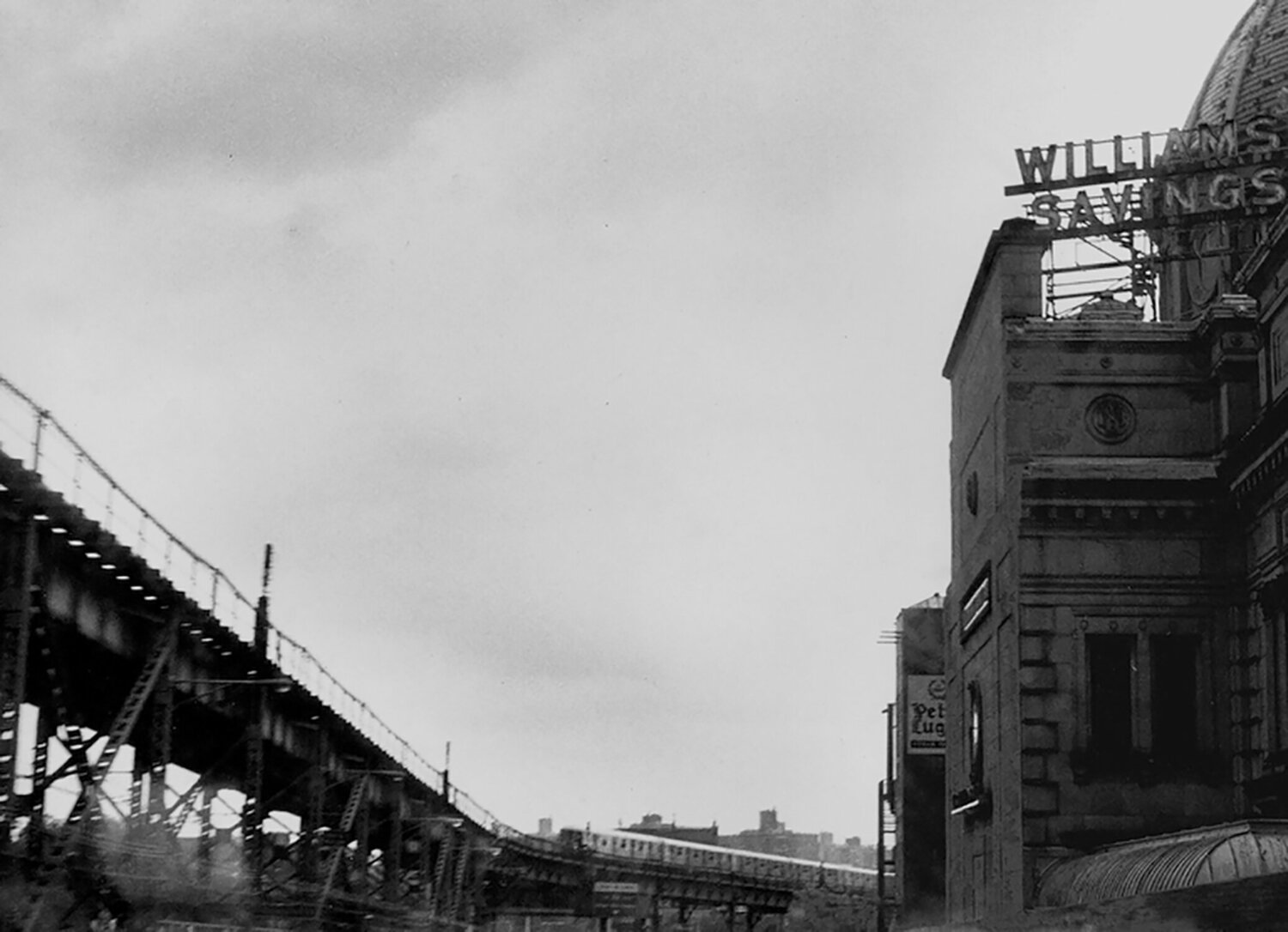 View of the Williamsburg Savings bank on Broadway and the elevated