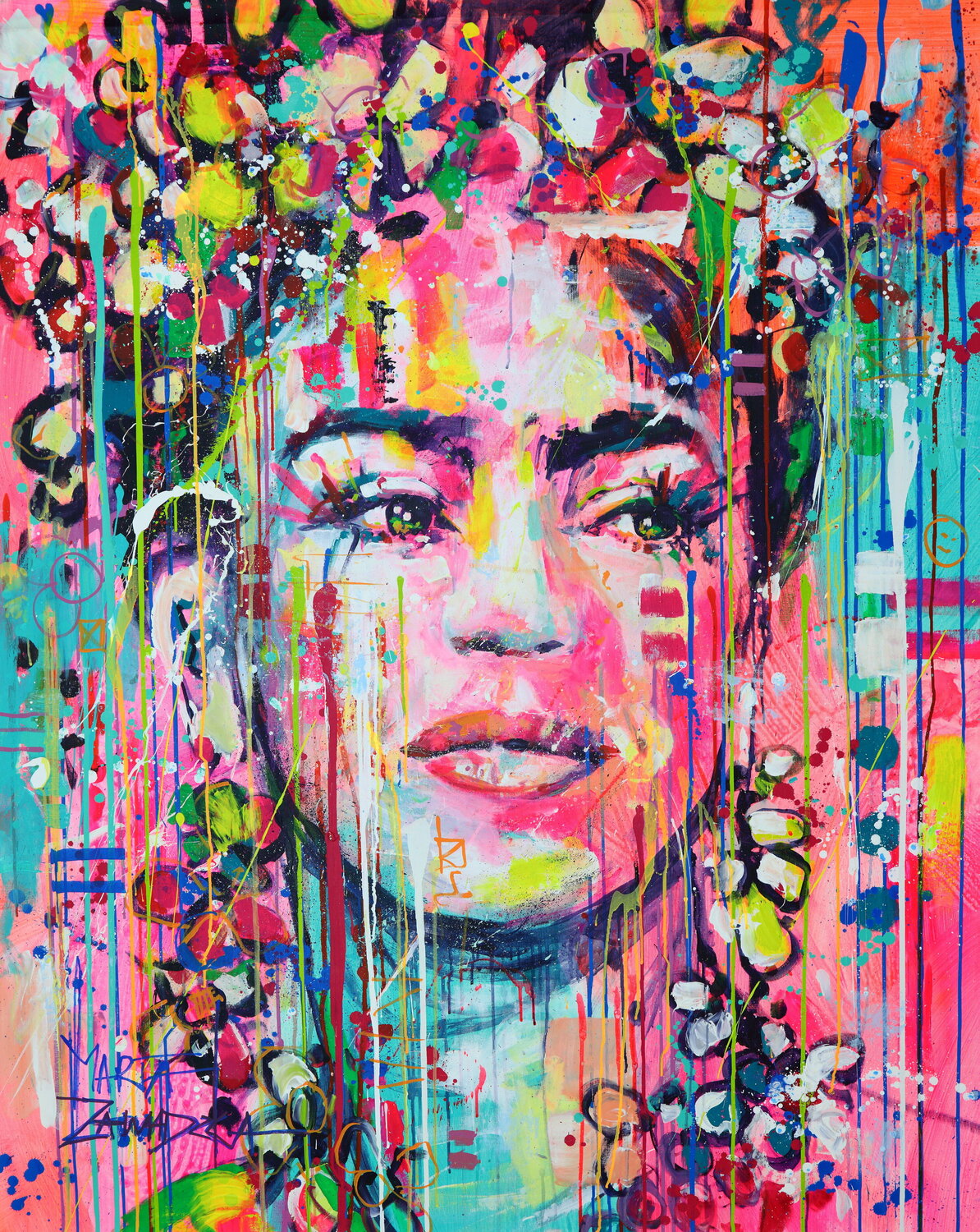 Beautiful Frida by Marta Zawadzka (2019) : Painting Acrylic, Oil on ...