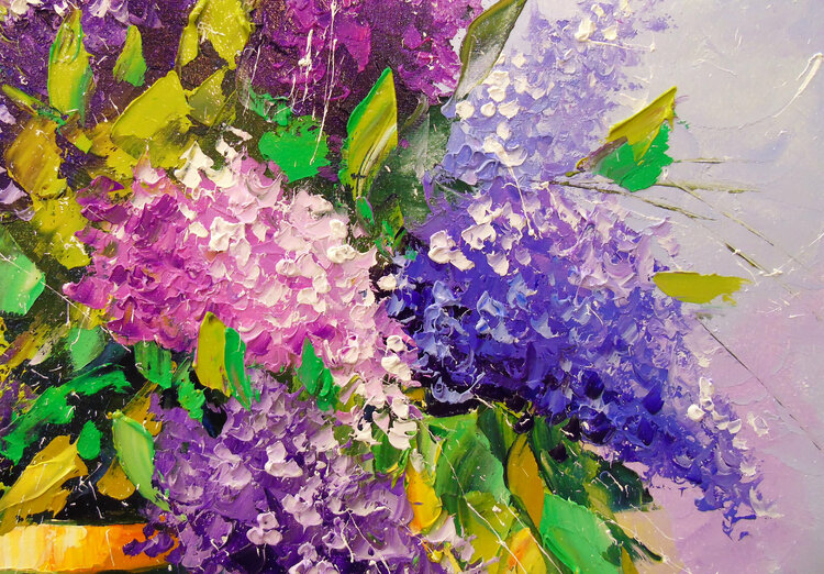 Bouquet of lilac in a vase by Olha Darchuk (2021) : Painting Oil on ...