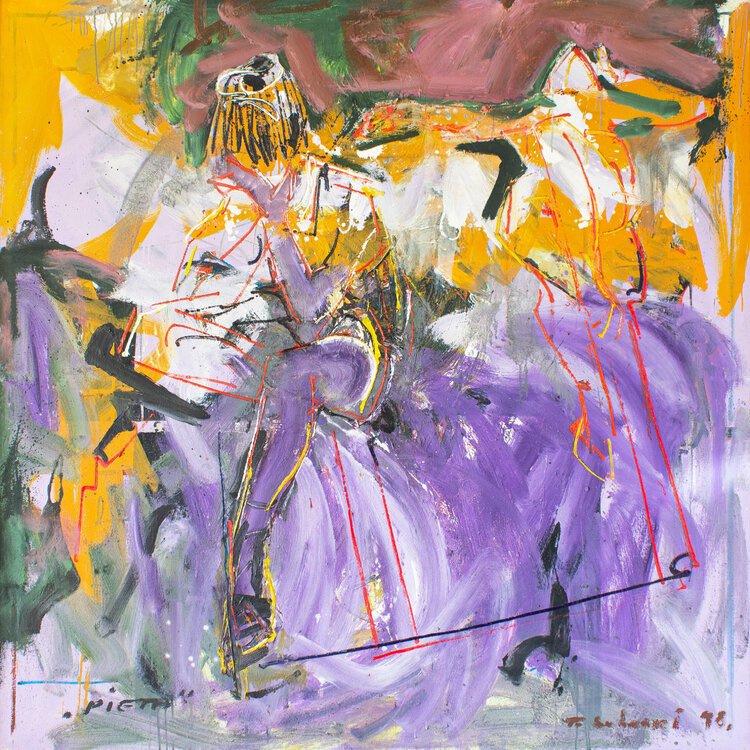 Purple Nude by Tomislav Suhecki (1998) Painting Oil on Canvas