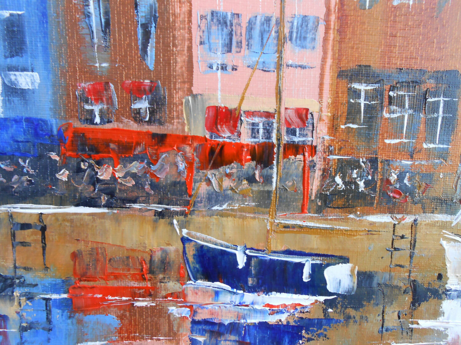 Honfleur, la Belle de Normandie by Axelle Bosler (2021) : Painting Oil ...