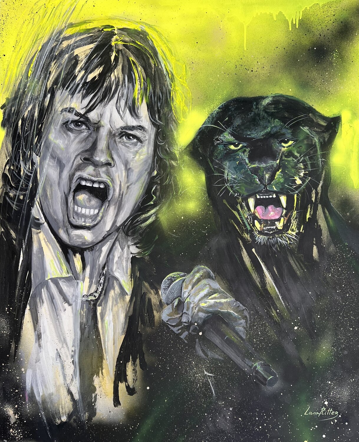 Mick Jagger. The Best Team von Lana Ritter (2022) Malerei Acryl