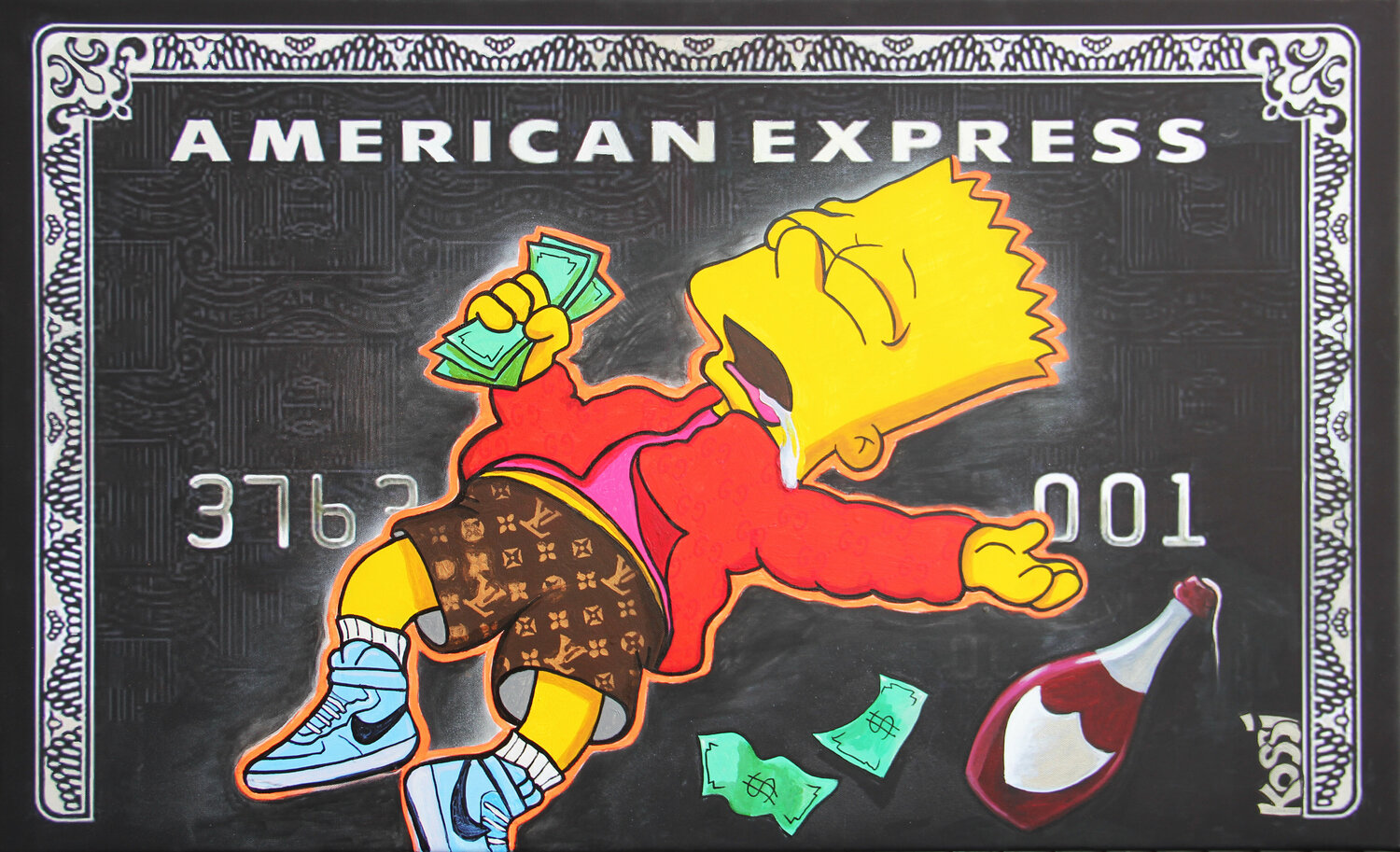 Bart Simpson No Limit Lifestyle by Kristin Kossi (2020) : Painting Acrylic,  Colored Pencil on Canvas - SINGULART