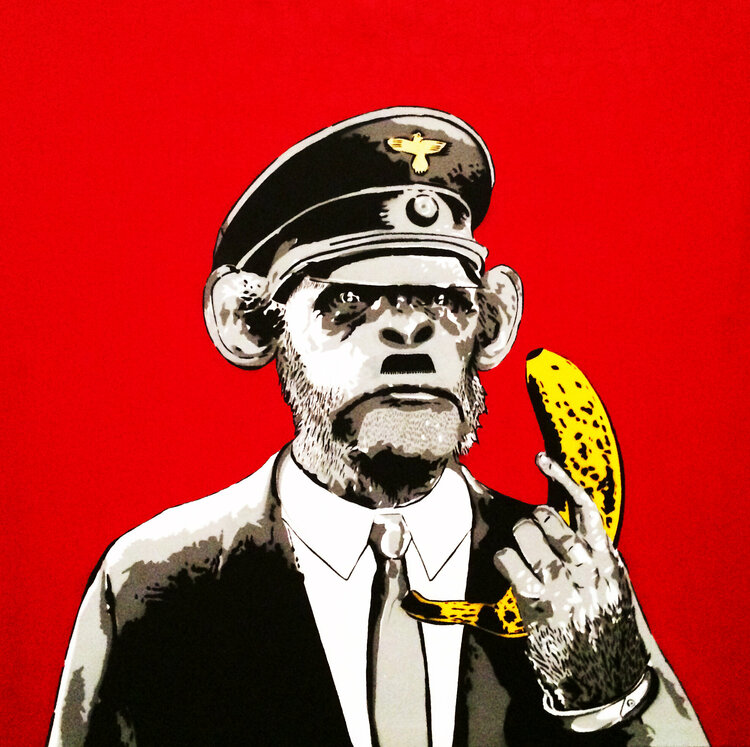 Hitler Monkey By Yescka Art 12 Painting Acrylic Graffiti On Canvas Singulart