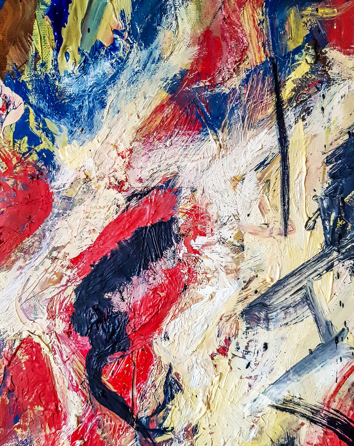 Substitution Action painting In the style of Willem de Kooning by