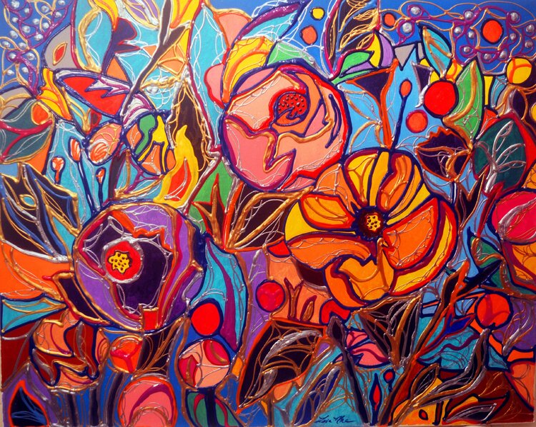 Floral Harmony by Lisa Mee (2020) Painting Acrylic