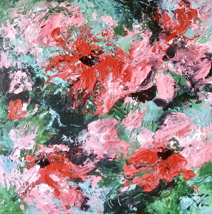 Pink Red Garden Door Jocke Vingerhoed Schilderij Acryl Op Karton Singulart