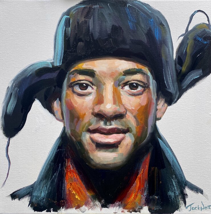 Will Smith oil portrait original painting hand drawn canvas wall art by  Evgeny JackPot by Evgeny Potapkin (12) : Painting Oil on Canvas -  SINGULART
