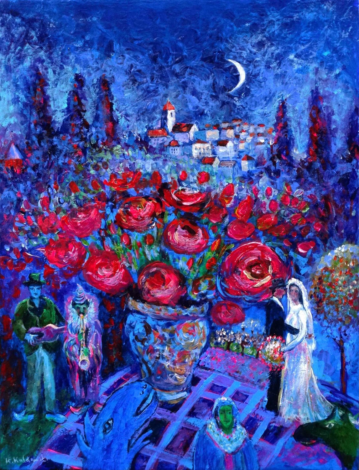 Wedding Flowers by Chagall by Kasia Kaldowski (2020) : Painting Acrylic ...
