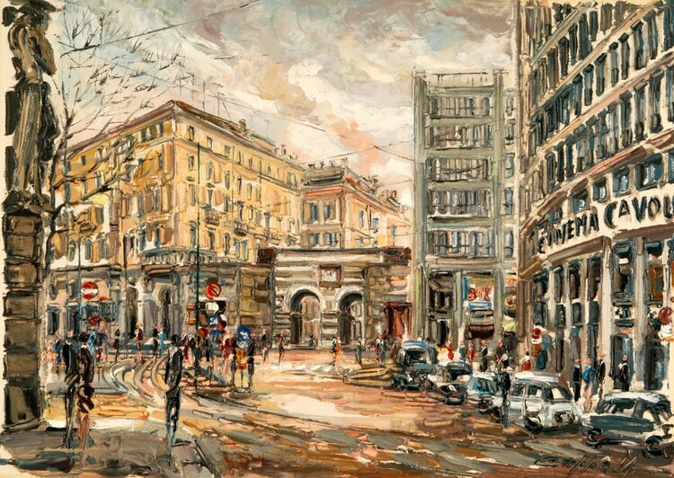 Milano Piazza Cavour 1997 By Marco Crippa 1997 Painting Oil On Canvas Singulart