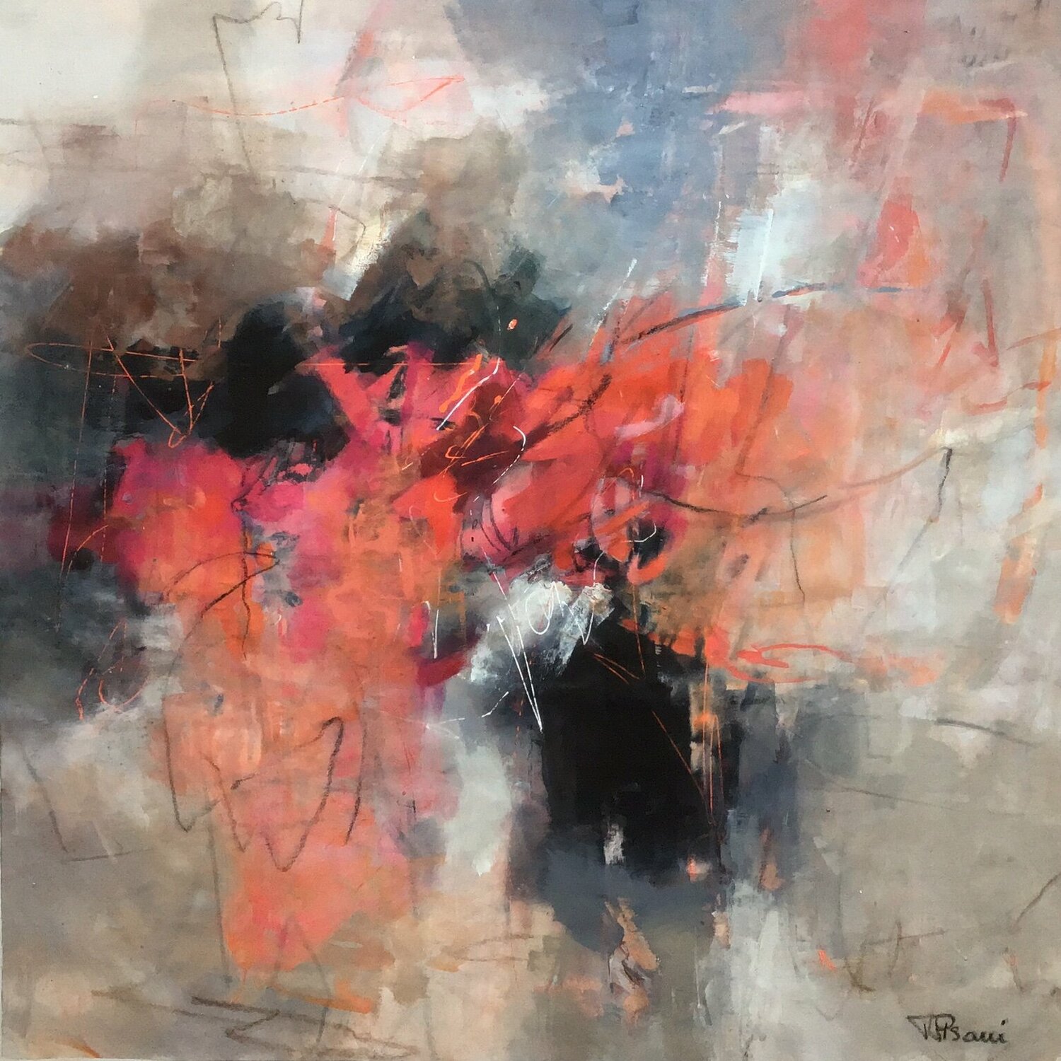 The Flame Within 8 by Teresa Pisani (2019) : Painting Acrylic, Oil ...