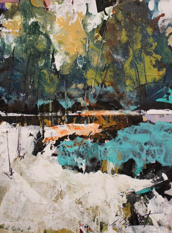 Sylvan Lake by Nancy Bossert (2022) : Painting Acrylic, Collage on ...