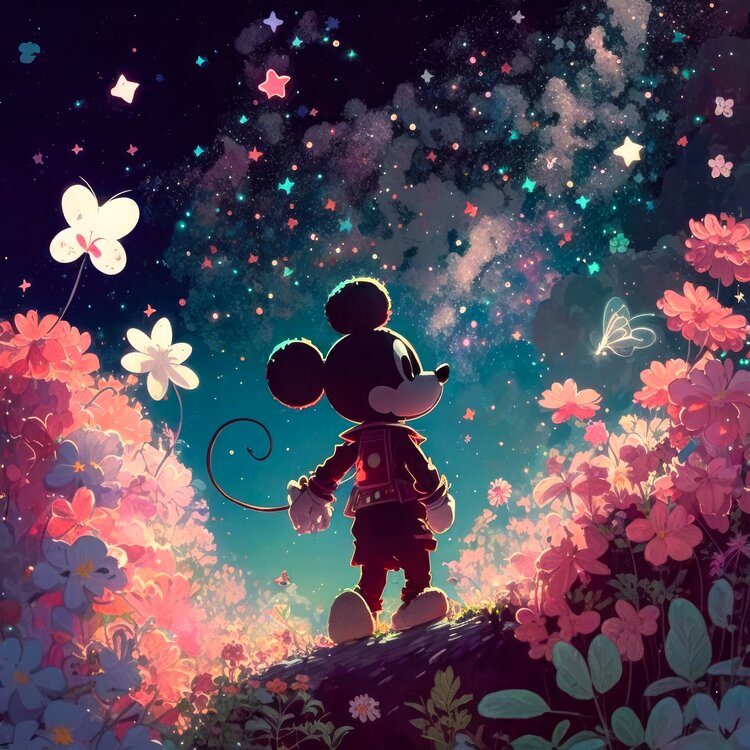 Mickey Mouse in Dreamland by Cheeky Bunny (2023) : Painting Acrylic ...