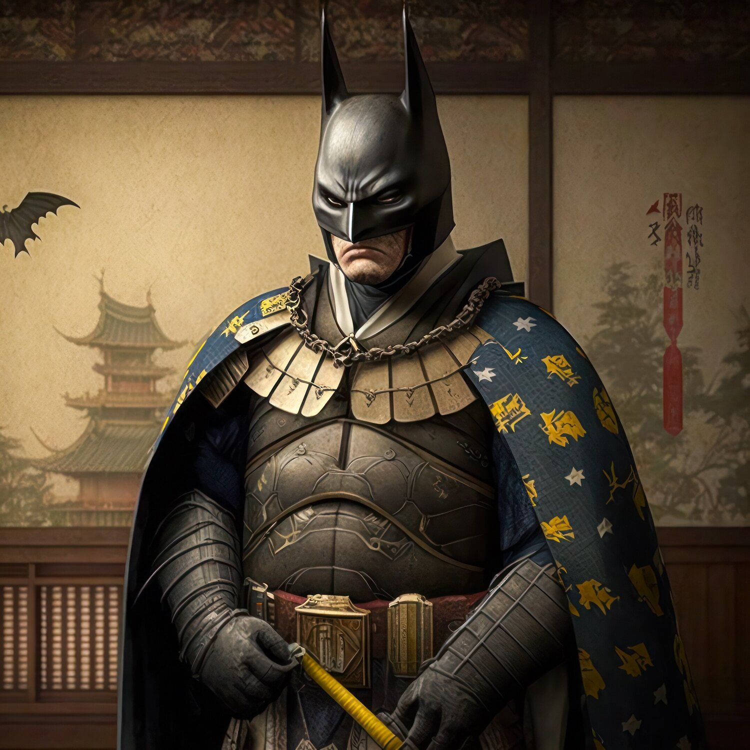 Batman Samurai by Cheeky Bunny (2023) : Painting Ink on Canvas - SINGULART